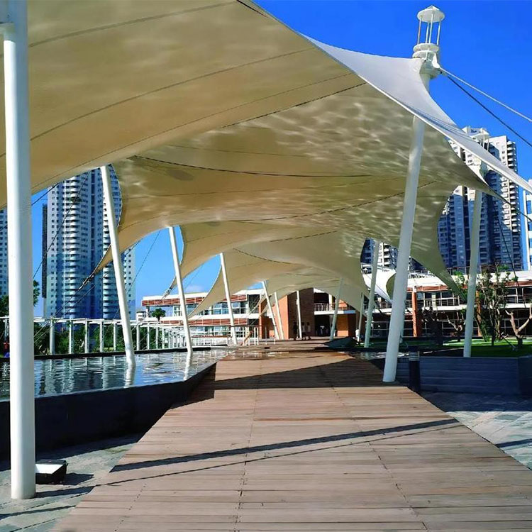 沿河膜结构景观棚