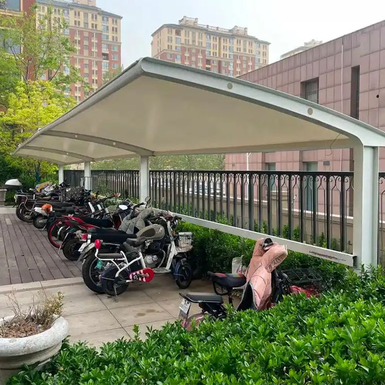 沿河膜结构电动车棚