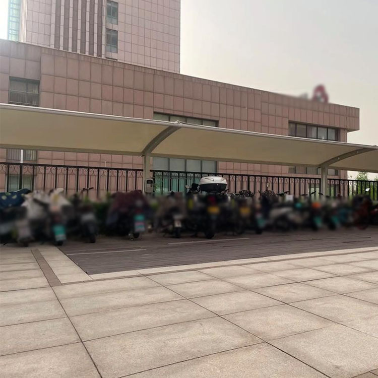 沿河膜结构电动车棚